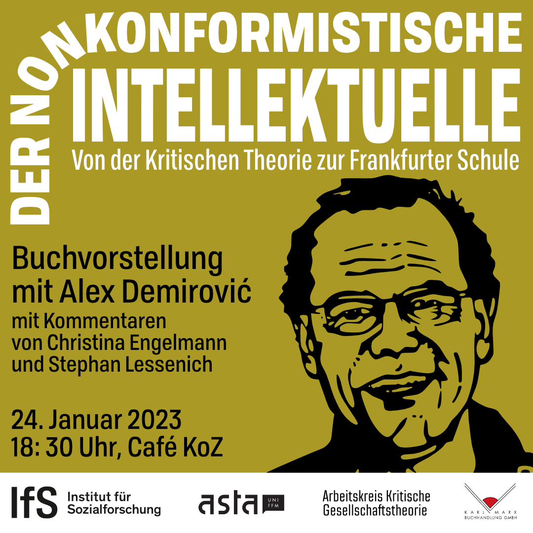 Der nonkonformistische Intellektuelle: Von der Kritischen Theorie zur Frankfurter Schule – Buchvorstellung mit Alex Demirovic